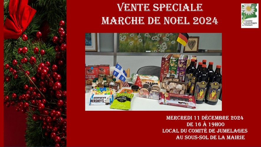 Vente spéciale du Marché de Noël 2024, Mercredi 11 Décembre 2024